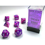 Chessex Festive Dice: Violet / white | 7 Die Polyhedral Set | 27457