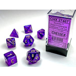 Chessex Borealis Dice: Royal Purple / gold | 7 Die Polyhedral Set | 27467