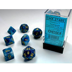 Chessex Phantom Dice: Teal / gold | 7 Die Polyhedral Set | 27489