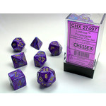 Chessex Lustrous Dice: Purple / gold | 7 Die Polyhedral Set | 27497