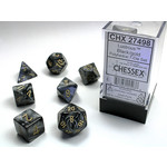 Chessex Lustrous Dice: Black / gold | 7 Die Polyhedral Set | 27498