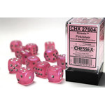 Chessex Borealis Dice: Pink / silver | 16mm d6 Dice Block | 27604