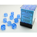 Chessex Borealis Dice: Sky Blue / white | 12mm d6 Dice Block | 27826