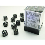 Chessex Borealis Dice: Smoke / silver | 12mm d6 Dice Block | 27828