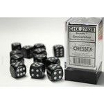 Chessex Borealis Dice: Smoke / silver | 16mm d6 Dice Block | 27628