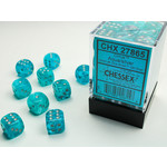 Chessex Cirrus Dice: Aqua / silver | 12mm d6 Dice Block | 27865