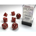 Chessex Glitter Dice: Ruby / gold | 7 Die Polyhedral Set | 27504
