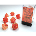 Chessex Ghostly Glow Dice: Orange / yellow | 7 Die Polyhedral Set | 27523