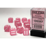 Chessex Frosted Dice: Pink / white | 16mm d6 Dice Block | 27664
