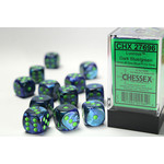 Chessex Lustrous Dice: Dark Blue / green | 16mm d6 Dice Block | 27696