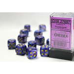Chessex Lustrous Dice: Purple / gold | 16mm d6 Dice Block | 27697