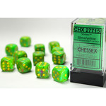 Chessex Vortex Dice: Slime / yellow | 16mm d6 Dice Block | 27715