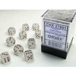 Chessex Frosted Dice: Clear / black | 12mm d6 Dice Block | 27801