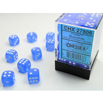 Chessex Frosted Dice: Blue / white | 12mm d6 Dice Block | 27806