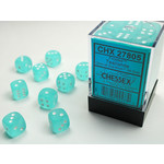Chessex Frosted Dice: Teal / white | 12mm d6 Dice Block | 27805