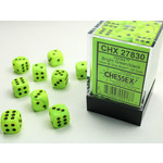 Chessex Vortex Dice: Bright Green / black | 12mm d6 Dice Block | 27830