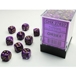 Chessex Vortex Dice: Purple / gold | 12mm d6 Dice Block | 27837