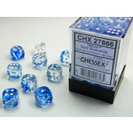 Chessex Nebula Dice: Dark Blue / White | 12mm d6 Dice Block | 27866