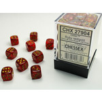 Chessex Glitter Dice: Ruby / gold | 12mm d6 Dice Block | 27904
