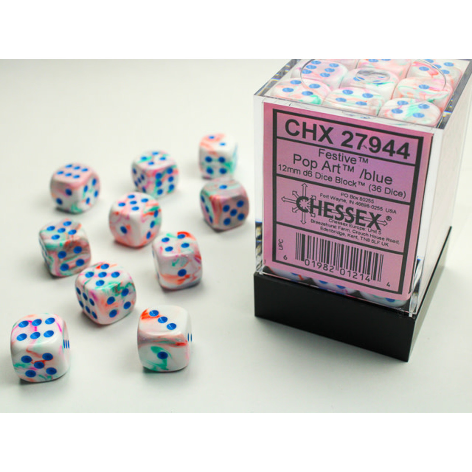 Chessex Festive Dice: Pop Art / blue | 12mm d6 Dice Block | 27944