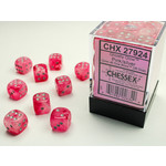 Chessex Ghostly Glow Dice: Pink / silver | 12mm d6 Dice Block | 27924