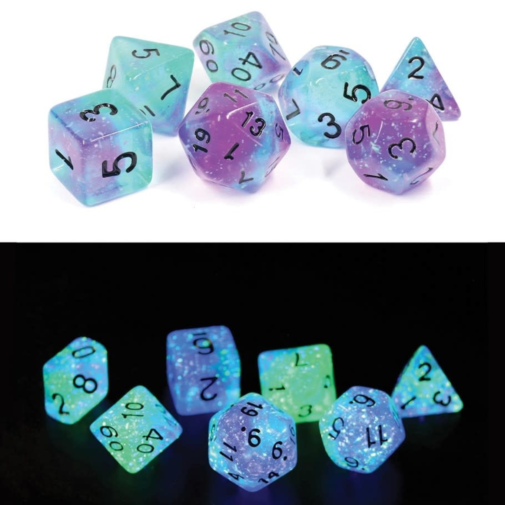 Sirius Dice: Peacock Glowworm | 8 Die Polyhedral Set | SDZ0006-03