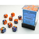 Chessex Gemini Dice: Blue-Orange / white | 12mm d6 Dice Block | 26852
