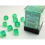 Chessex Borealis Dice: Light Green / gold | 12mm d6 Dice Block | 27825