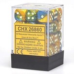 Chessex Gemini Dice: Masquerade-Yellow / white | 12mm d6 Dice Block | 26860