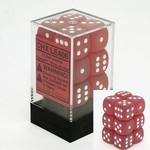 Chessex Frosted Dice: Red w / white | 16mm d6 Dice Block | LE406