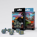 Q-Workshop Dice: Arcade Blue & Yellow | 7 Die Polyhedral Set