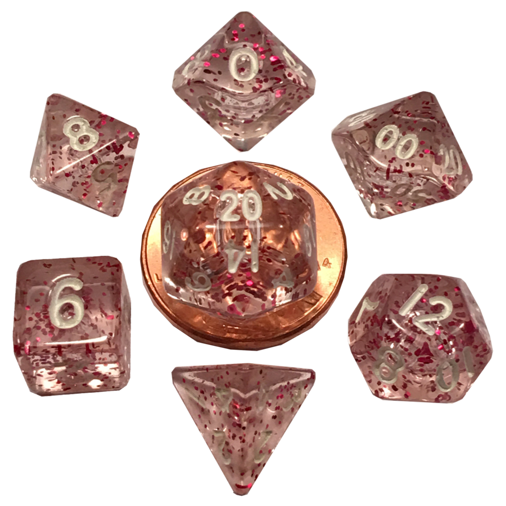 MDG Mini Dice: Ethereal Light Purple | 10mm 7 Die Polyhedral Set