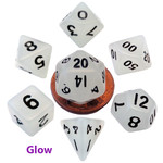 MDG Mini Dice: Glow in the Dark Clear | 10mm 7 Die Polyhedral Set 4310