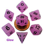 MDG Mini Dice: Glow in the Dark Purple | 10mm 7 Die Polyhedral Set 4307
