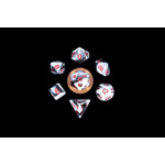 MDG Mini Dice: Marble with Red Numbers | 10mm 7 Die Polyhedral Set 41031