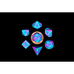 MDG Mini Dice: Turquoise and Purple Marble | 10mm 7 Die Polyhedral Set 4172