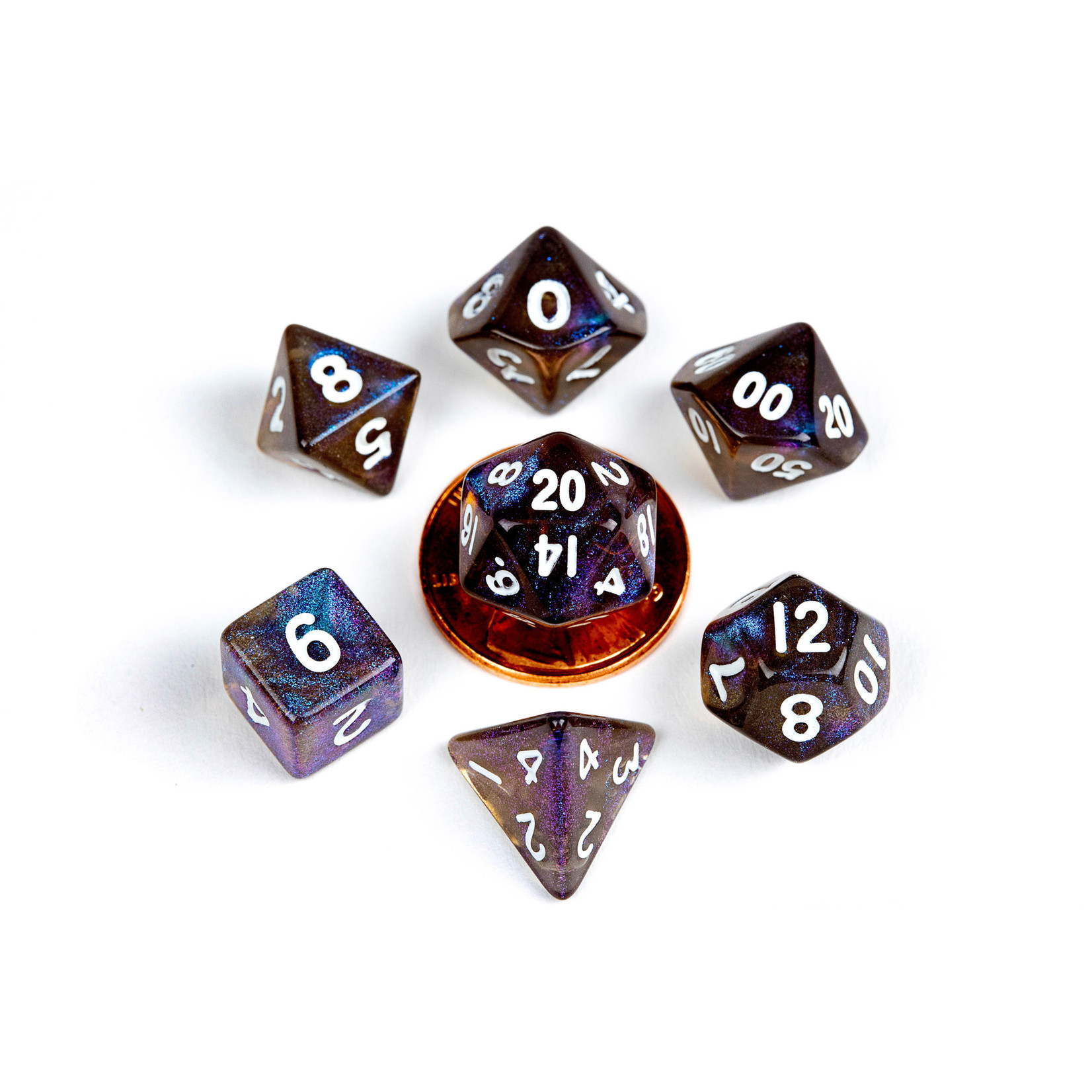 MDG Mini Dice: Stardust Galaxy | 10mm 7 Die Polyhedral Set 4175