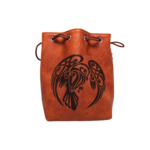 Dice Bag: Leather Lite Self-Standing Large Brown - Raven