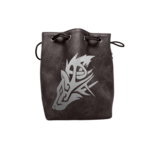 Dice Bag: Leather Lite Self-Standing Large Black - Wolf