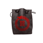 Dice Bag: Leather Lite Self-Standing Large Black - Ouroboros