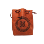 Dice Bag: Leather Lite Self-Standing Large Brown - Ouroboros