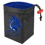 Dice Bag: Embroidered Fantasy Blue Dragon