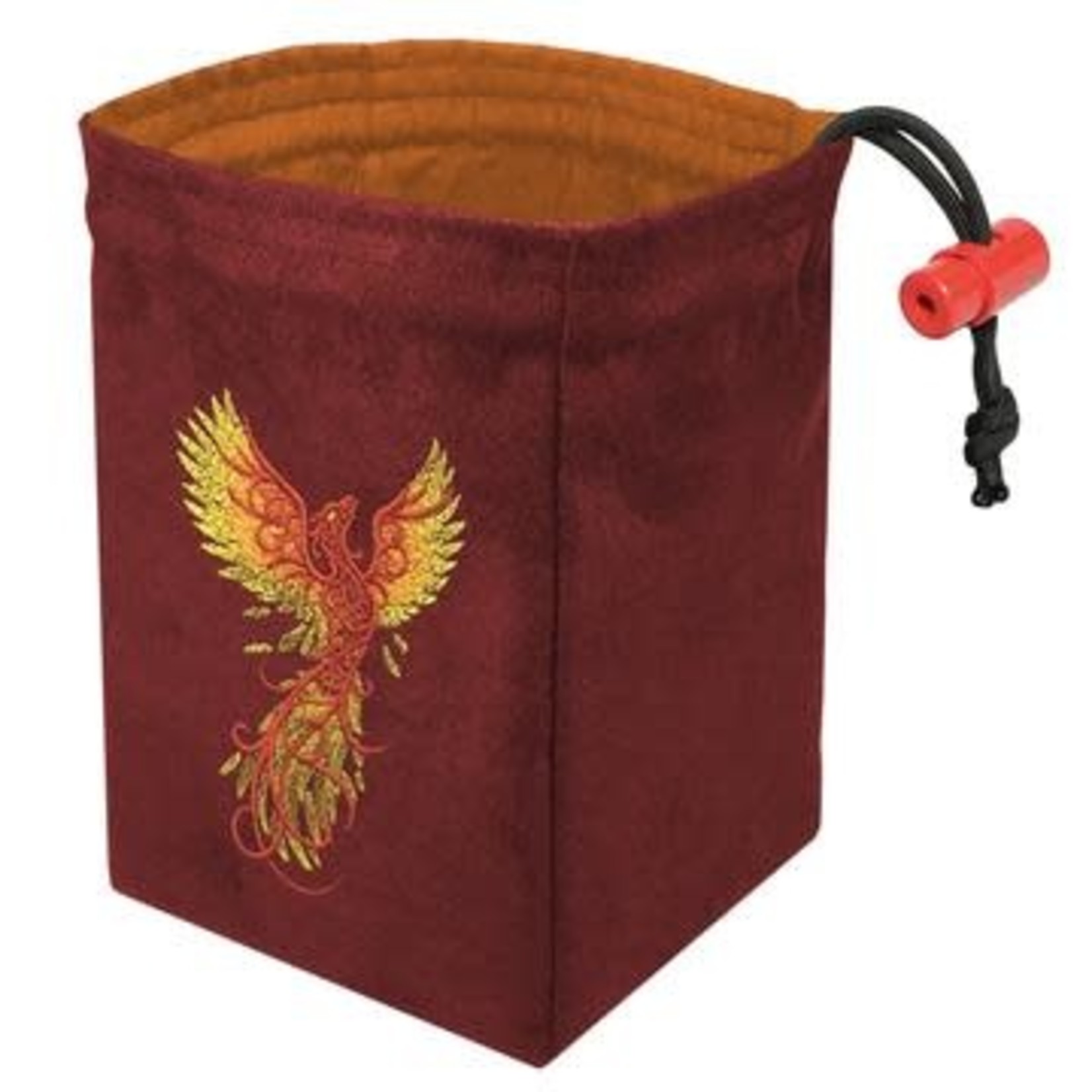 Dice Bag: Embroidered Phoenix Rising Red