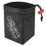 Dice Bag: Embroidered Shadow Dragon Gray