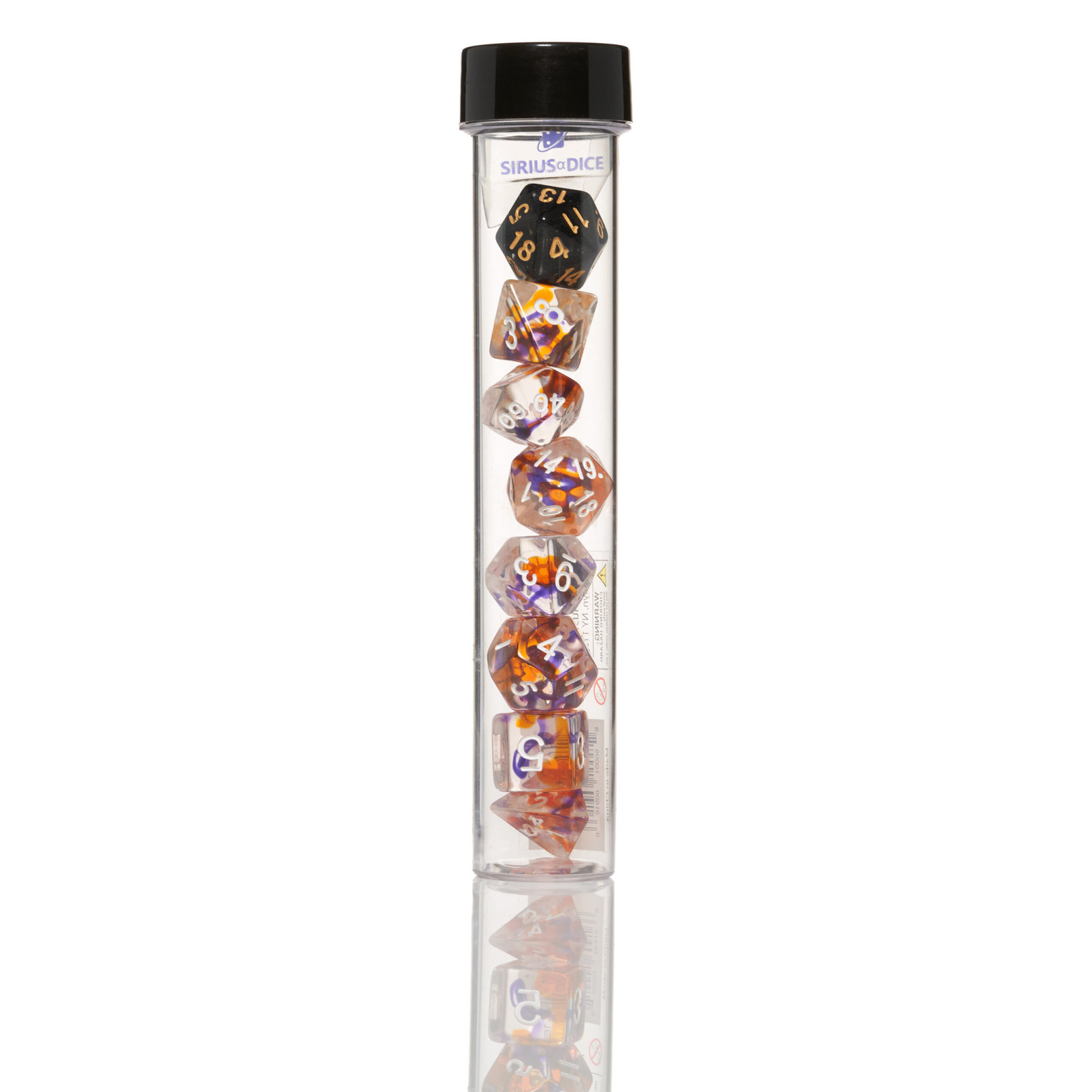 Sirius Dice: Purple, Orange Clear | 8 Die Polyhedral Set | SDZ0002-02