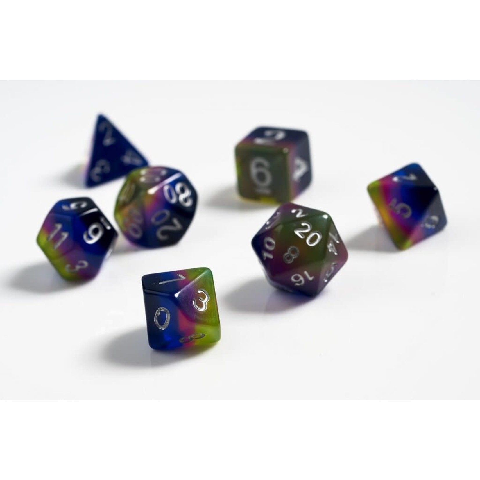 Sirius Dice: Pink + Green + Blue | 8 Die Polyhedral Set | SDZ0002-07