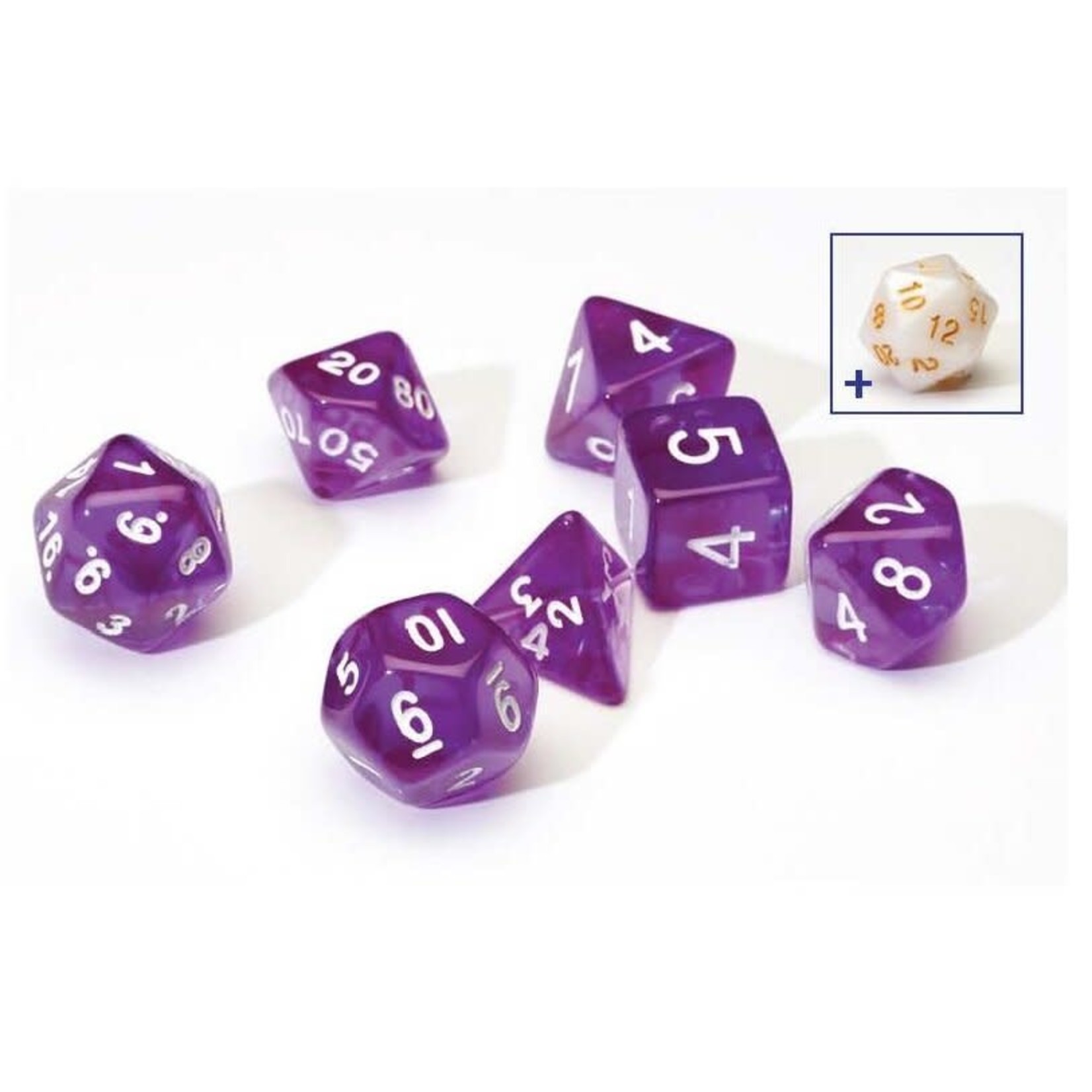 Sirius Dice: Translucent Purple | 8 Die Polyhedral Set | SDZ0001-05