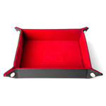 Dice Tray: Red Velvet With Leather Backing - FanRoll by MDG Folding
