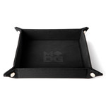 Dice Tray: Black Velvet With Leather Backing - FanRoll by MDG Folding