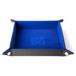 Dice Tray: Blue Velvet With Leather Backing - MDG Folding
